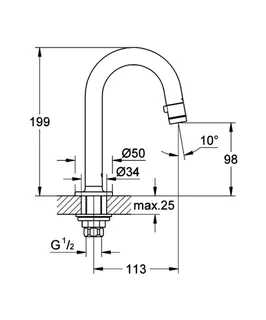 GROHE Universal Waschtisch-Standventil 20201 C-Auslauf hard graphite gebürstet – Bild 5