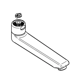 GROHE Gussauslauf 440453 177mm für Eichelberg Waschtisch-Wandarmaturen chrom – Bild 4