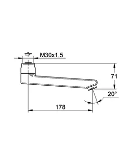 GROHE Gussauslauf 440453 177mm für Eichelberg Waschtisch-Wandarmaturen chrom – Bild 5