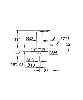 GROHE Standventil BauLoop 20422_1 XS-Size Einlochmontage chrom – Bild 5
