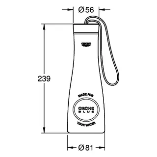 GROHE Trinkflasche GROHE Blue 40848 Edelstahl 450 ml hard graphite gebürstet – Bild 5