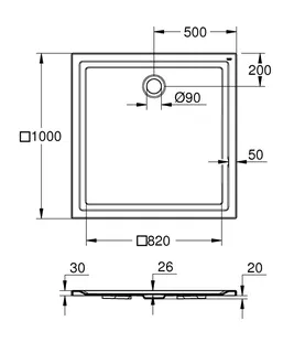 GROHE Universal Duschwanne 39300 aus Acryl 1000 x 1000 mm alpinweiß – Bild 5
