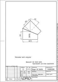 LORO-X BOGEN 45 GR.MUFFENL.DN 250 – Bild 2