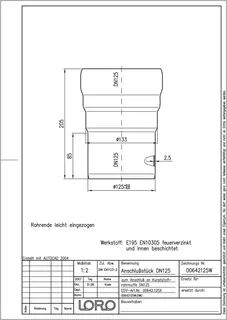 LORO-X ANSCHLUßST.AN KA-HT-MU.125,DN 125 – Bild 2
