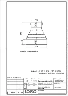 LORO-X ÜBERGANGSROHR MUFFENL./MUFFE DN 150/300 – Bild 2