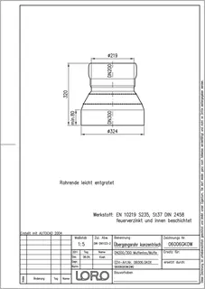 LORO-X ÜBERGANGSROHR MUFFENL./MUFFE DN 200/300 – Bild 2