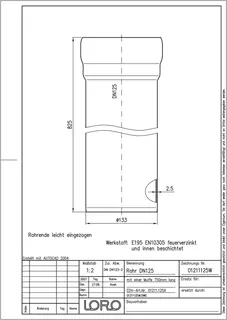 LORO-X ROHR 1 MUFFE 750 MM DN 125 – Bild 2