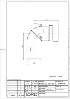 LORO-XCL WINKELBOGEN 1.4404,90 GR.DN 40 – Bild 2
