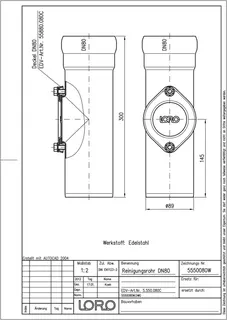 LORO-XCL REINIGUNGSROHR 1.4571 DN 80 – Bild 2