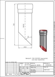 LORO-X SPEIERROHR 250 MM + MUFFE, DN 100 – Bild 2