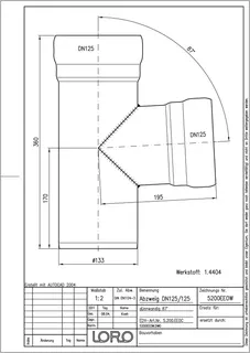 LORO-XCL ABZWEIG 1.4404 87 GR.DN 125/125 – Bild 2