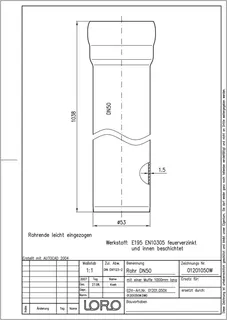 LORO-X ROHR 1 MUFFE 1000 MM DN 50 – Bild 2