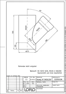 LORO-X RED.-ABZWEIG MUFFENL./MUFFE, DN 250/200 – Bild 2