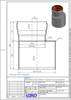 LORO-X ÜBERGANGSROHR EXZ.DN 150/200 – Bild 2