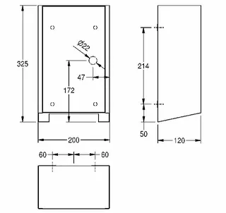 Aquarotter Händetrockner, EXOS, Edelstahl, IR, 200x325x120 mm, Front ESG schwarz, 230 V – Bild 3