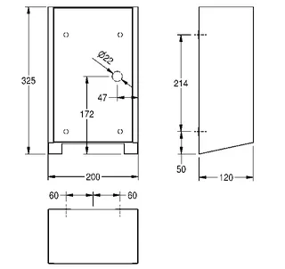 Aquarotter Händetrockner, EXOS, Edelstahl, IR, 200x325x120 mm, Front ESG weiß, 230 V – Bild 3