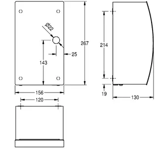 Aquarotter Händetrockner, STRATOS, Edelstahl, IR, 156x267x130 mm, 230 VAC – Bild 3