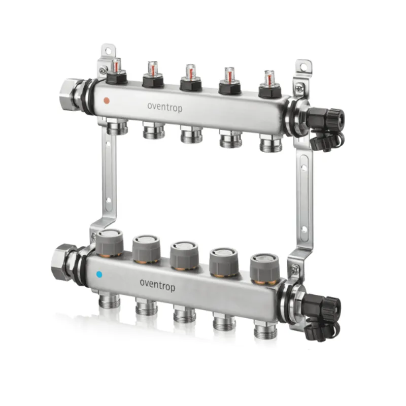 OVENTROP-"Multidis SFQ" Edelstahl- verteiler mit Durchflussindikator 3 Kr.