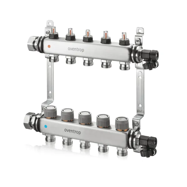 OVENTROP-"Multidis SFQ" Edelstahl- verteiler mit Durchflussindikator 9 Kr.