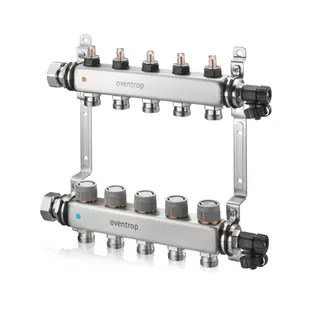 OVENTROP-"Multidis SFQ" Edelstahl- verteiler mit Durchflussindikator 9 Kr.