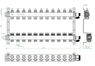 OVENTROP-"Multidis SFQ" Edelstahl- verteiler mit Durchflussindikator 11 Kr. – Bild 2
