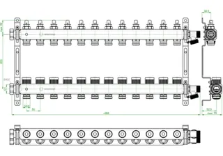 OVENTROP-"Multidis SFQ" Edelstahl- verteiler mit Durchflussindikator 12 Kr. – Bild 2