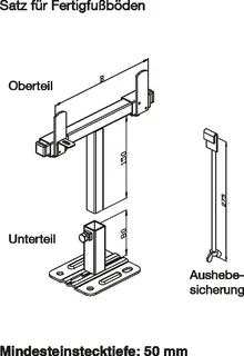 WEMEFA Hubkons. Fertigboden Konv. weiß pulverbeschichtet, 10-8510-150 – Bild 3