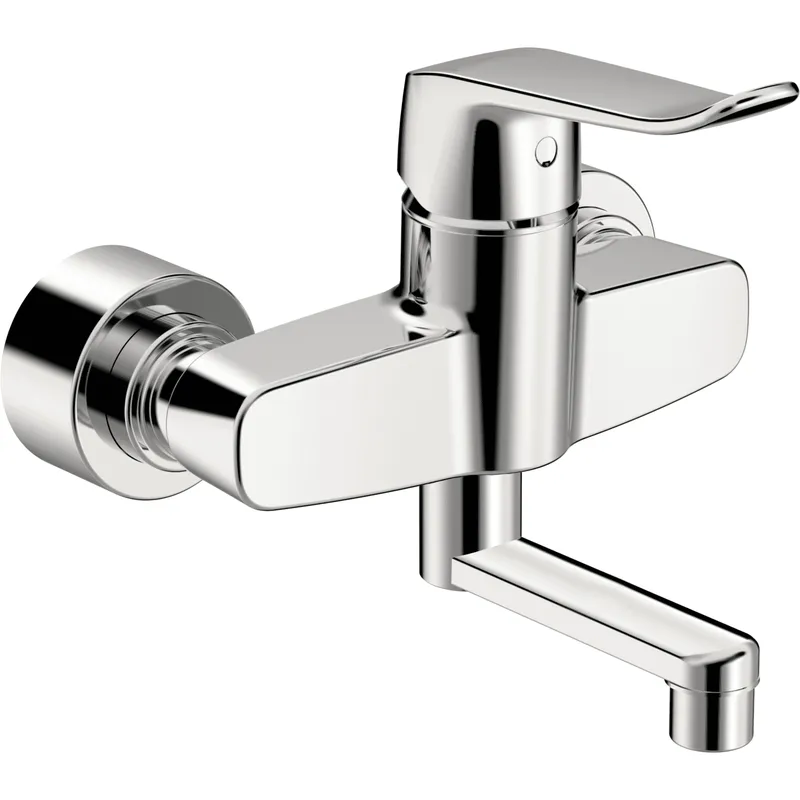 EHM Waschtisch-Batt. HANSACLINICA 0152 Bed.he. lang Ausld. 177 mm DN15 chr