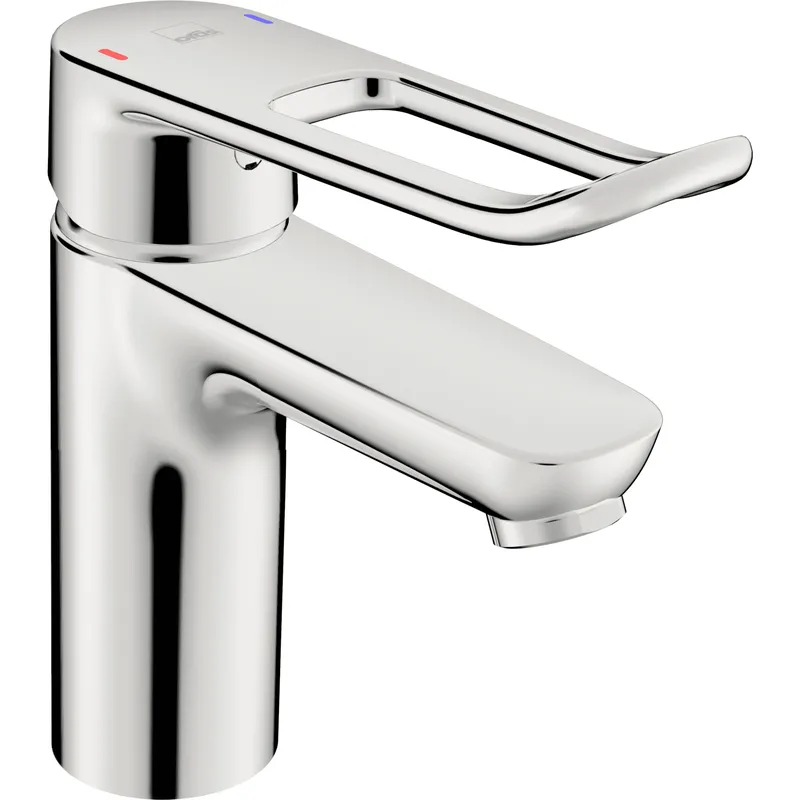 EHM Waschtisch-Batt. HANSACARE 4602 Bügelh. Bed.he. lang Ausld. 114 mm chr