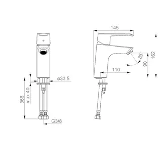 EHM Waschtisch-Batt. HANSAPOLO 5152 Bügelh. Ausld. 110 mm chr – Bild 4