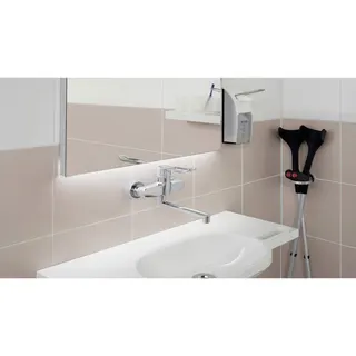 EHM Waschtisch-Batt. HANSACLINICA 0153 Bügelh Bed.he. lang Ausld. 277 mm DN15 chr – Bild 2