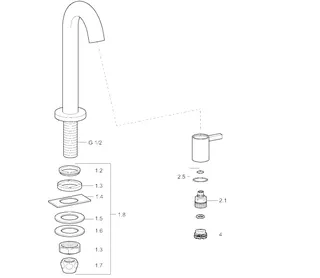EHM Waschtisch-Batt. HANSANOVA 5093 Ausld. 94 mm DN15 Matt-Schwarz – Bild 5