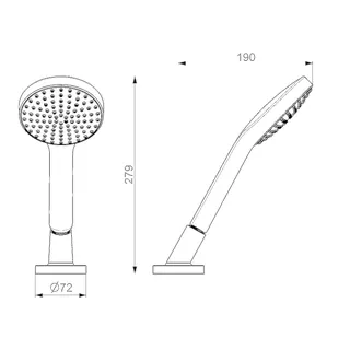 Handbrause HANSAACTIVEJET 5324 1-strahlig 72 mm Ausld. 189 mm DN 15 chr – Bild 3