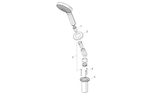 Handbrause HANSAACTIVEJET 5324 1-strahlig 72 mm Ausld. 189 mm DN 15 chr – Bild 5
