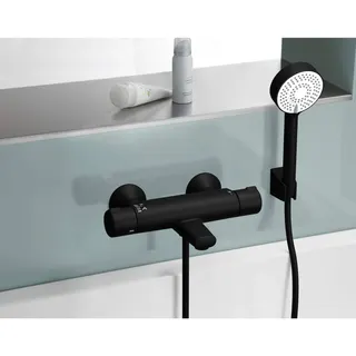 Handbrausegarnitur HANSABASICJET 4468 3-strahlig Matt-Schwarz – Bild 2
