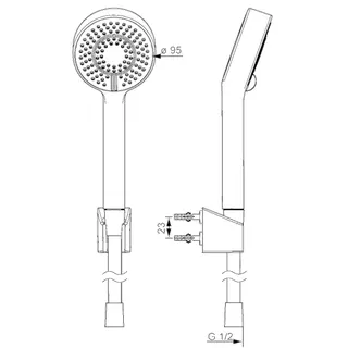 Handbrausegarnitur HANSABASICJET 4468 3-strahlig Matt-Schwarz – Bild 3