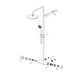 Regenbrause-Duscharm HANSAMICRA Style 4435 3-strahlig Ausld. 445-470 mm chr – Bild 5