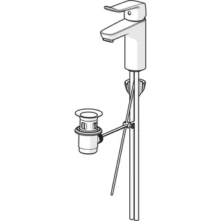 EHM Waschtisch-Batt. HANSACLINICA 4501 CU-Rohr Zugst.Ablgarn. Bed.he. lang – Bild 3