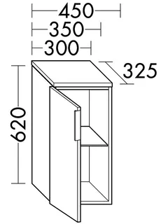 sanibel-Unterschrank 2.0 FLEX USHC045L links 450x620mm Graphit Matt – Bild 2