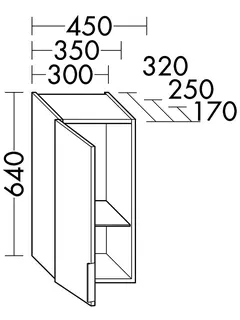 sanibel-Hängeschrank 2.0 FLEX H3047L links 300x640x320mm Eiche Rost – Bild 2
