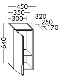 sanibel-Hängeschrank 2.0 FLEX HF3047L links 300x640x170mm Eiche Rost – Bild 2