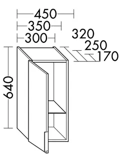 sanibel-Hängeschrank 2.0 FLEX HF3547L links 350x640x170mm Eiche Rost – Bild 2