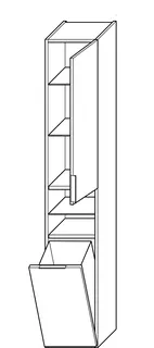sanibel-Hochschrank 2.0 FLEX HS3042R rechts 300x1760mm Graphit Matt – Bild 2