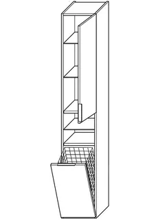 sanibel-Hochschrank 2.0 FLEX HS3042R rechts 300x1760mm Weiß Matt – Bild 2