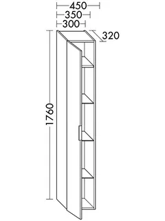 sanibel-Hochschrank 2.0 FLEX HS3520L links 350x1760mm Graphit Matt – Bild 3