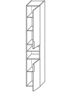 sanibel-Hochschrank 2.0 FLEX HS3532R rechts 350x1760mm Eiche Rost – Bild 2