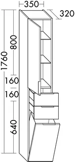 sanibel-Hochschrank 2.0 FLEX HS3549L links 350x1760mm Eiche Urban – Bild 2