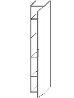sanibel-Hochschrank 2.0 FLEX HS4520R rechts 450x1760mm Eiche Rost – Bild 2