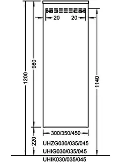 sanibel-Mittelschrank 2.0 FLEX UHIG035L links 350x980mm Eiche Rost – Bild 2