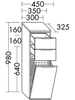sanibel-Mittelschrank 2.0 FLEX UHIK030 300x980mm Eiche Rost – Bild 3